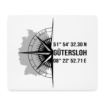 Koordinaten Gütersloh - Mousepad (Querformat) - Weiß - Vorne