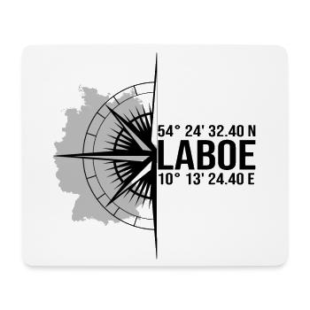 Koordinaten Laboe - Mousepad (Querformat) - Weiß - Vorne