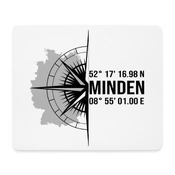 Koordinaten Minden - Mousepad (Querformat) - Weiß - Vorne