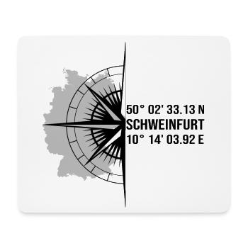 Koordinaten Schweinfurt - Mousepad (Querformat) - Weiß - Vorne