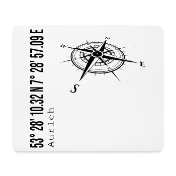 Koordinaten Aurich - Mousepad (Querformat) - Weiß - Vorne