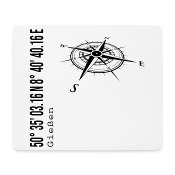 Koordinaten Gießen - Mousepad (Querformat) - Weiß - Vorne