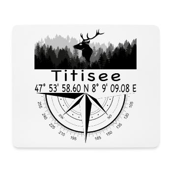 Koordinaten Titisee - Mousepad (Querformat) - Weiß - Vorne