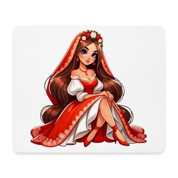 Ded Moroz Snegurotschka russischer Weihnachtsmann - Mousepad (Querformat) - Weiß - Vorne