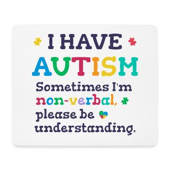 Non-verbal Autism - Mouse Pad (horizontal) - white - Front