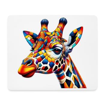 Girafe colorée et peinte comme Arlequin - Tapis de souris (format paysage) - blanc - Devant