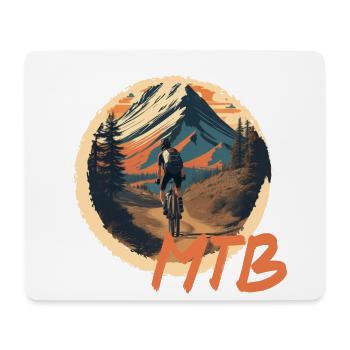Mountainbike - Mousepad (Querformat) - Weiß - Vorne