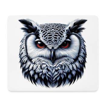 Eule - Mousepad (Querformat) - Weiß - Vorne