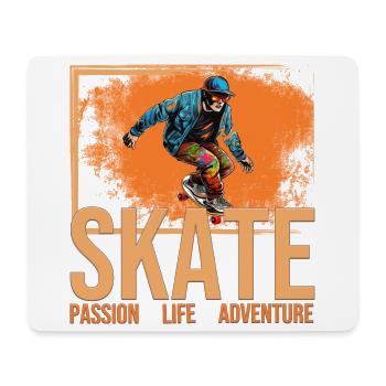 Skate - Passion - Life - Adventure - Mousepad (Querformat) - Weiß - Vorne
