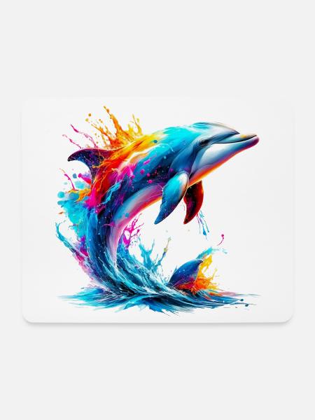 Delfin - Mousepad (Querformat) - Weiß
