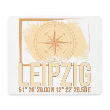 Leipzig Koordinaten - Mousepad (Querformat) - Weiß - Vorne