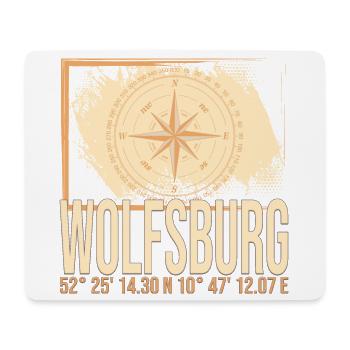 Wolfsburg Koordinaten - Mousepad (Querformat) - Weiß - Vorne