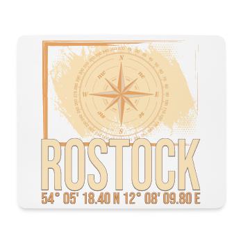 Rostock Koordinaten - Mousepad (Querformat) - Weiß - Vorne