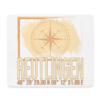 Reutlingen Koordinaten - Mousepad (Querformat) - Weiß - Vorne