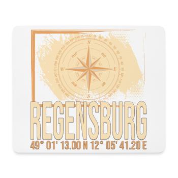 Regensburg Koordinaten - Mousepad (Querformat) - Weiß - Vorne