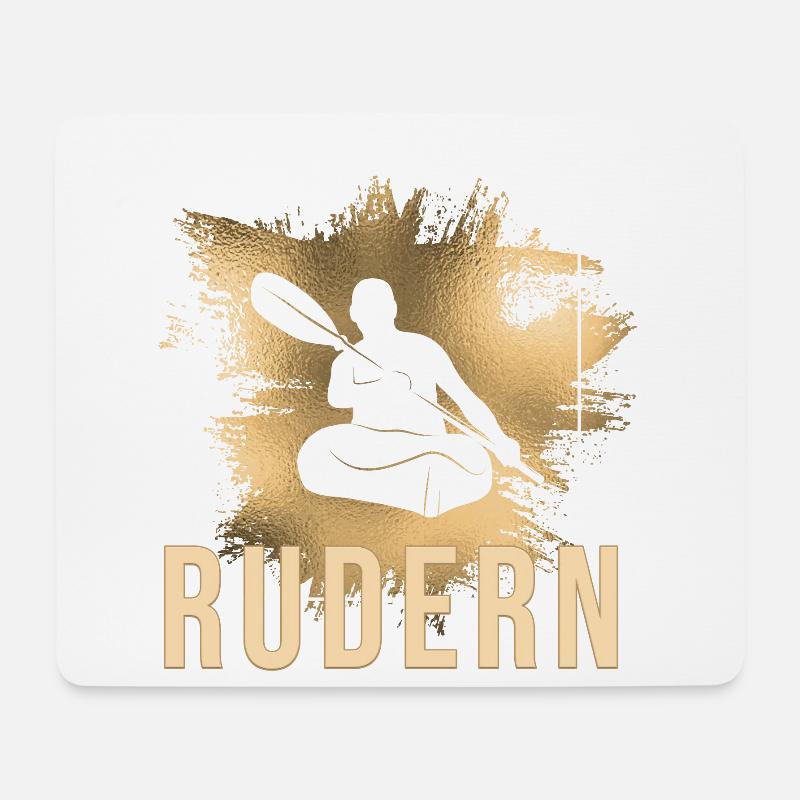 Rudern - Mousepad (Querformat) - Weiß