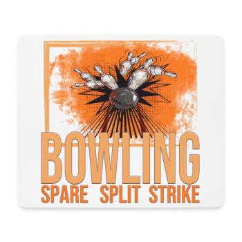 Bowling - Spare - Split - Strike - Mousepad (Querformat) - Weiß - Vorne