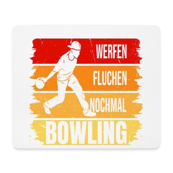 Werfen - Fluchen - Nochmal - Bowling - Mousepad (Querformat) - Weiß - Vorne