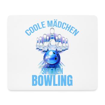 Coole Mädchen spielen Bowling - Mousepad (Querformat) - Weiß - Vorne