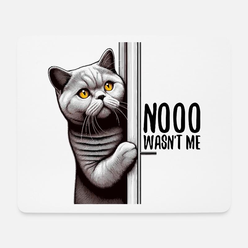 Nein war ich nicht BKH Blue Katze Geschenk - Mousepad (Querformat) - Weiß