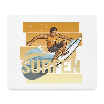 Surfen - Mousepad (Querformat) - Weiß - Vorne
