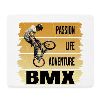 Passion - Life - Adventure - BMX - Mousepad (Querformat) - Weiß - Vorne