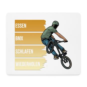 Essen - BMX - Schlafen - Wiederholen - Mousepad (Querformat) - Weiß - Vorne