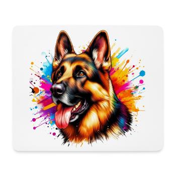Berger allemand - Tapis de souris (format paysage) - blanc - Devant