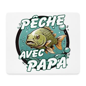 Pêche avec papa - Tapis de souris (format paysage) - blanc - Devant