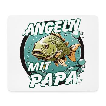 Angeln mit Papa. Buntes Angelmotiv - Mousepad (Querformat) - Weiß - Vorne
