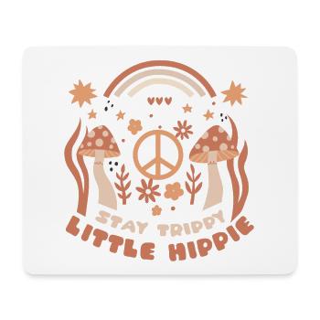 spruch siebziger jahre stay trippy little hippie - Mousepad (Querformat) - Weiß - Vorne