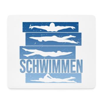 Schwimmen - Mousepad (Querformat) - Weiß - Vorne