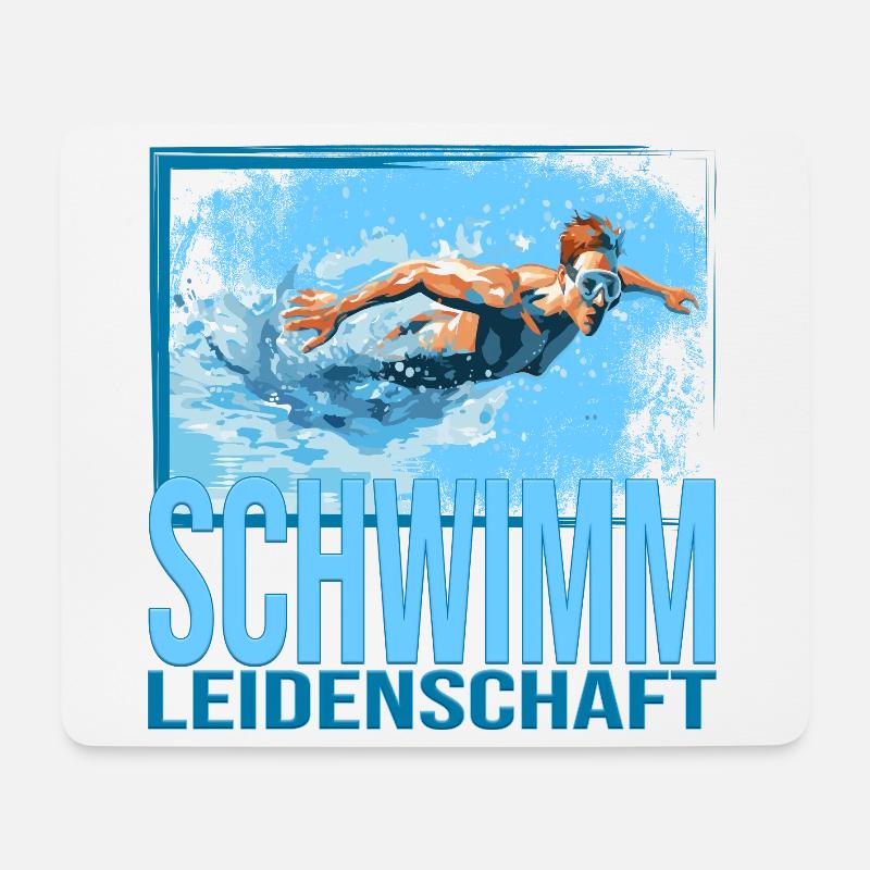 Schwimm Leidenschaft - Mousepad (Querformat) - Weiß