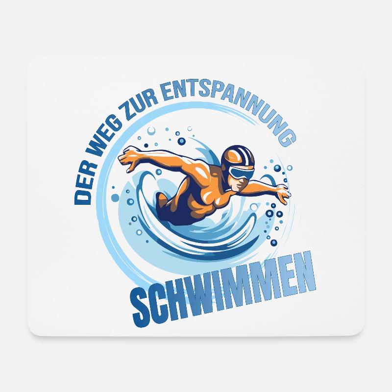 Der Weg zur Entspannung - Schwimmen - Mousepad (Querformat) - Weiß