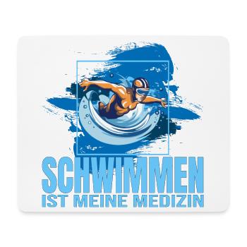 Schwimmen ist meine Medizin - Mousepad (Querformat) - Weiß - Vorne