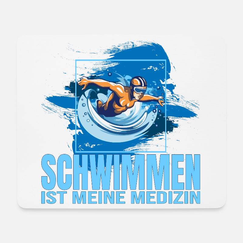 Schwimmen ist meine Medizin - Mousepad (Querformat) - Weiß