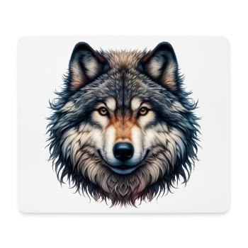 Loup - Tapis de souris (format paysage) - blanc - Devant