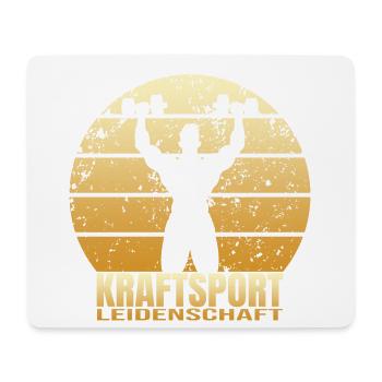 Kraftsport Leidenschaft - Mousepad (Querformat) - Weiß - Vorne