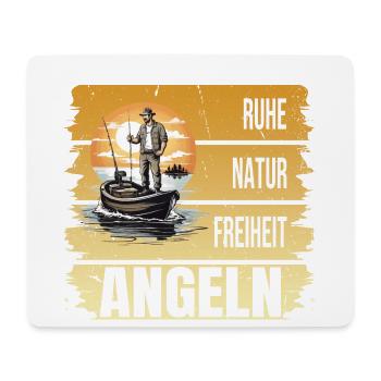 Ruhe - Natur - Freiheit - Angeln - Mousepad (Querformat) - Weiß - Vorne