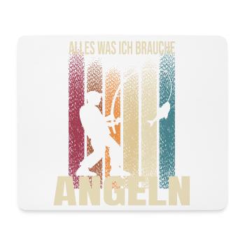 Alles was ich brauche - Angeln - Mousepad (Querformat) - Weiß - Vorne