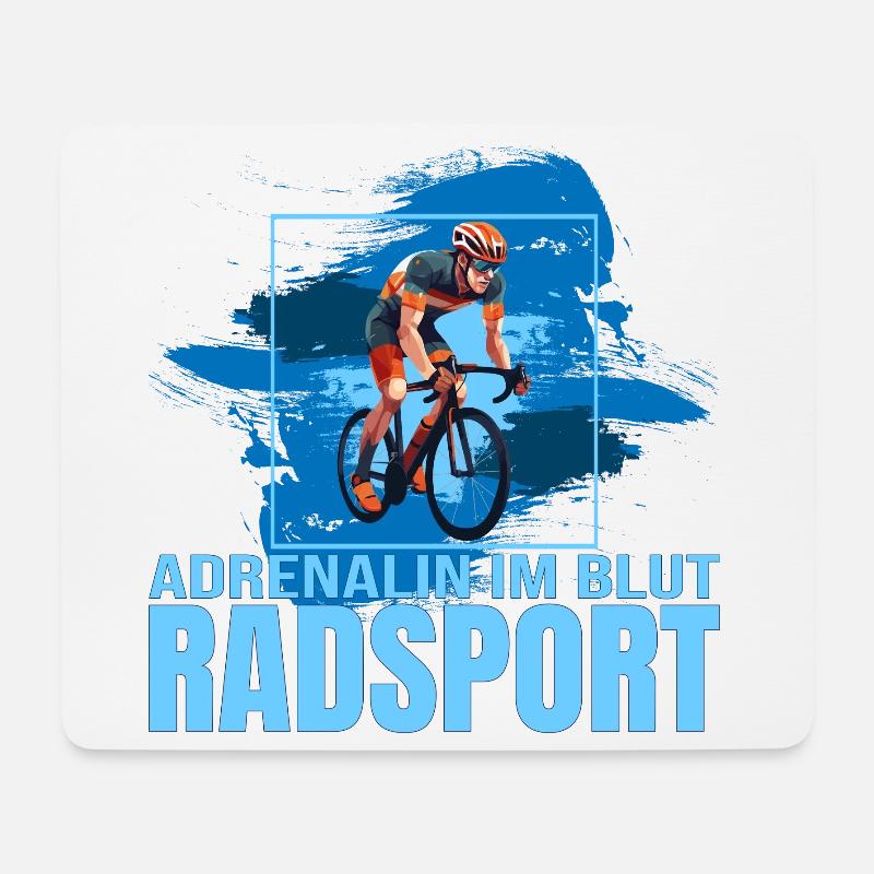 Adrenalin im Blut - Radsport - Mousepad (Querformat) - Weiß