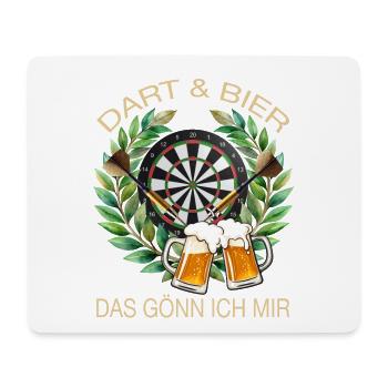 Dart & Bier - Das gönn ich mir - Mousepad (Querformat) - Weiß - Vorne