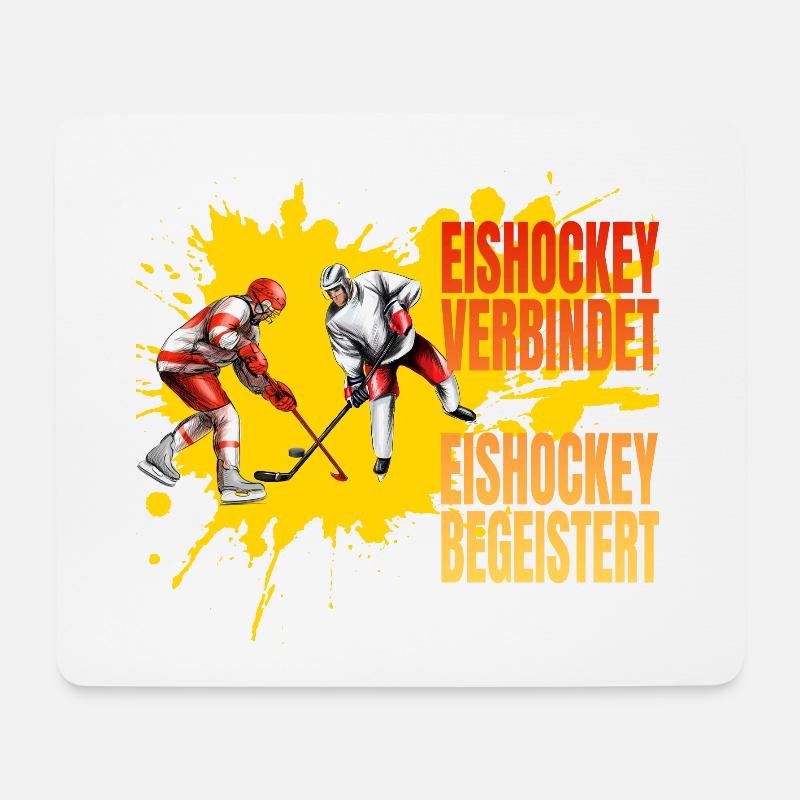 Eishockey verbindet - Eishockey begeistert - Mousepad (Querformat) - Weiß