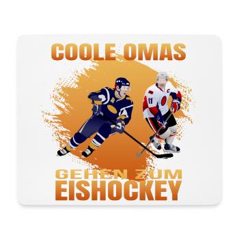 Coole Omas gehen zum Eishockey - Mousepad (Querformat) - Weiß - Vorne