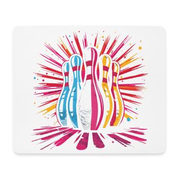 Bowling Cartoon Stil - Mousepad (Querformat) - Weiß - Vorne
