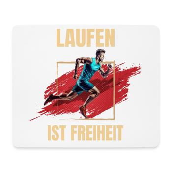 Laufen ist Freiheit - Mousepad (Querformat) - Weiß - Vorne