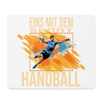 Eins mit dem Sport - Handball - Mousepad (Querformat) - Weiß - Vorne