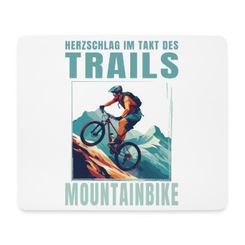 Herzschlag im Takt des Trails - Mousepad (Querformat) - Weiß - Vorne