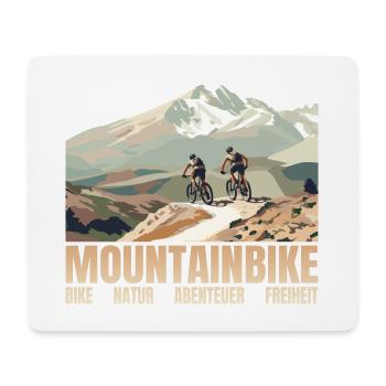 Mountainbike - Bike - Natur - Abenteuer - Freiheit - Mousepad (Querformat) - Weiß - Vorne