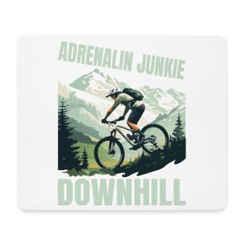 Adrenalin Junkie - MTB Downhill - Mousepad (Querformat) - Weiß - Vorne